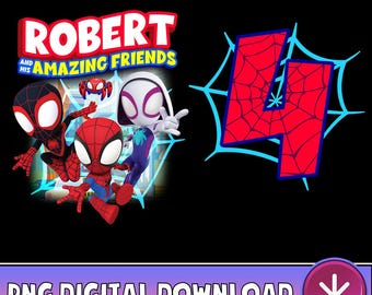 Spiderman Compleanno PNG, Spidey E I Suoi Amici Compleanno PNG, Spidey Compleanno Famiglia PNG, Personalizzato Spidey Ragazze Ragazzo PNG, Download Digitale