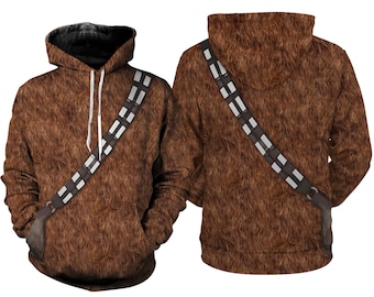 Camiseta de Chewbacca con estampado completo, camisetas a juego de guerrero wookiee, disfraz de Halloween para grupo familiar, camisetas divertidas de películas, regalos de Halloween