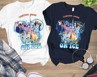 Chemise Disneyland sur glace 2026, chemise Epcot princesse Disneyland, chemise Mickey et ses amis, chemise voyage en famille Disneyland, chemise Disneyworld