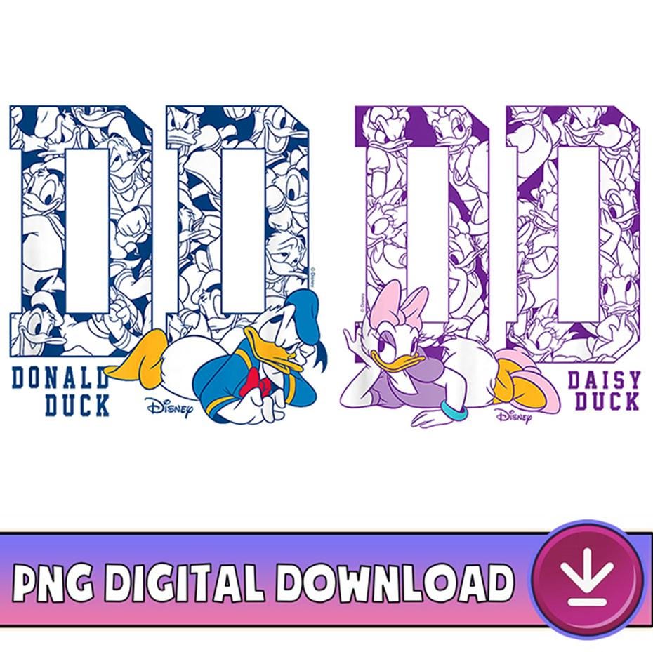ディズニーランドのデイジー・ドナルドカップルPNG、ドナルドダックとデイジーダックのイニシャルPNG、ディズニーランドのハネムーンPNG、カップルマッチングPNG、デジタルダウンロード  - Etsy 日本, image size:930x929