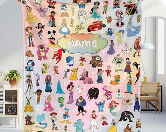 Personalized Disneyland Fleece Blanket, Mickey And Friends Blanket, Disneyland Princess Blanket, Toy Story Blanket, Movie Inspired Blanket