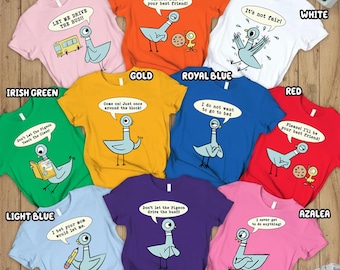Comfort Colors Pigeon Teachers Group Costume Shirt, Kindergarten Teacher, Funny Children's Book Characters Costume, Book Lover Squad Shirt