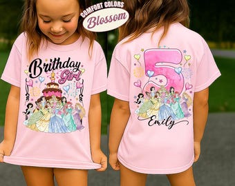 Personalized Birthday Princess Comfort Colors Shirt, Disneyland Princess Birthday Girl, Family Birthday Trip, Custom Princess Magic Kingdom