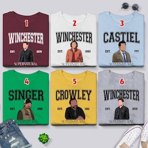 Vintage Supernatural Characters Comfort Colors Shirt, Supernatural Shirt, Dean Winchester Shirt, Winchester Brothers Shirt Supernatural Gift