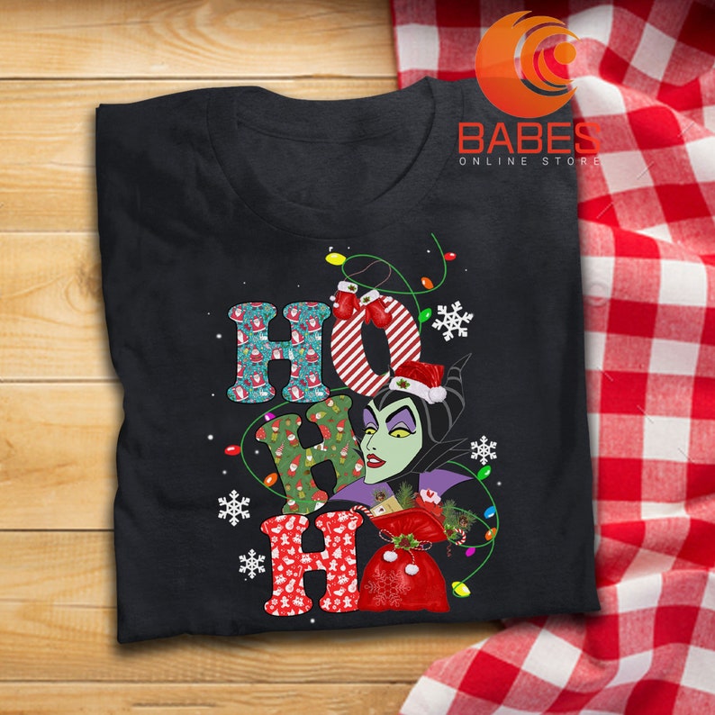 Ho Ho Ho Christmas Funny T Shirt Maleficent Lovers Funny Halloween T Shirt