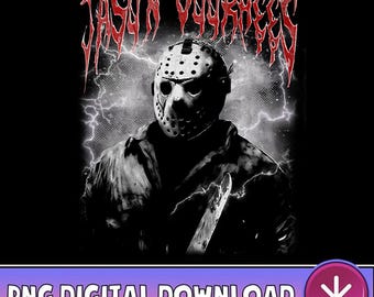 Friday The 13th Jason Voorhees Black Metal PNG, Jason Voorhees Halloween, Horror Movies Png, Halloween Horror Nights Png, Digital Download
