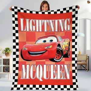 Fleecedeken Lightning McQueen, Disneyland Pixar Cars-filmdeken, verjaardagsdeken, Disneyland Movie-deken voor bedbank afbeelding 1
