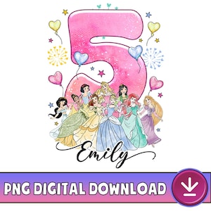 Personalized Disneyland Birthday Princess PNG, Disneyland Princess, Disneyland Birthday, Princess Trip Png, Magic Kingdom Digital Download