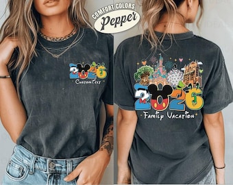 Custom Disneyland Vacation 2026 Comfort Colors Shirt, Mickey And Friends Family Vacation Tee, Disneyland Trip 2026 Shirt, Walt Disneyworld