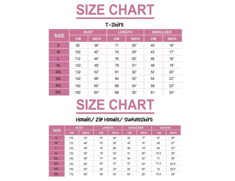 Puede incluir: Tabla de tallas para camisetas y sudaderas con capucha. La tabla muestra las medidas en pulgadas y cent&iacute;metros para el pecho, la longitud, el hombro y la manga.