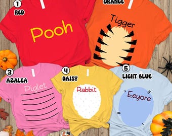 Winnie The Pooh Costume Shirt | Tigger Costume Shirt | Pooh Bear Shirt | Piglet Costume Eeyore Costume Shirt Family Halloween Costume Shirt