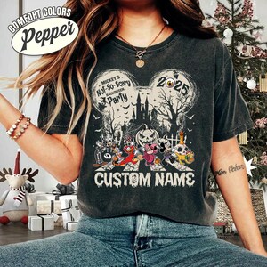 Personalized Mickey&#39;s Not So Scary Halloween Party 2025 Comfort Colors Shirt, Mickey And Friends Halloween, Halloween Family Spooky Season