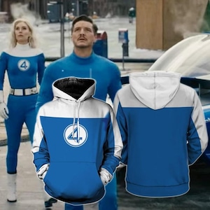 The Fantastic Four First Steps 3D Full Over Print Hoodie, Fantastic Four Halloween Costume Shirt, Superhero All Over Print, Avengers Costume