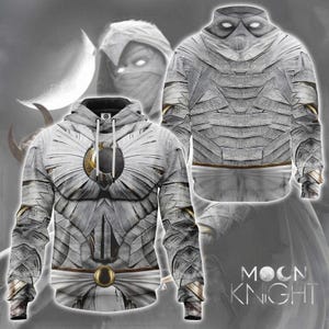 Moon Knight Cosplay Full Over Print 3D Hoodie, Moon Knight Cosplay Shirt, Steven Grant Marc Spector Superhero Sweatshirt, Superhero Hoodie