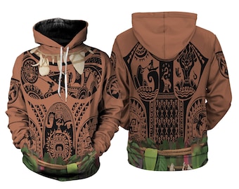 Moana Maui volledige overdruk 3D-hoodie, Moana Maui Halloween-cosplayshirt, Moana-film Disneyland Magic Kingdom Halloween-sweatshirt hoodie