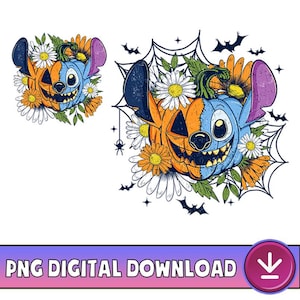 Stitch Pumpkin Spice PNG, Cozy Season Png, Fall Vibes Stitch Png, Stitch Movie Autumn Pumpkin Png, Stitch Boho Floral Png Digital Download