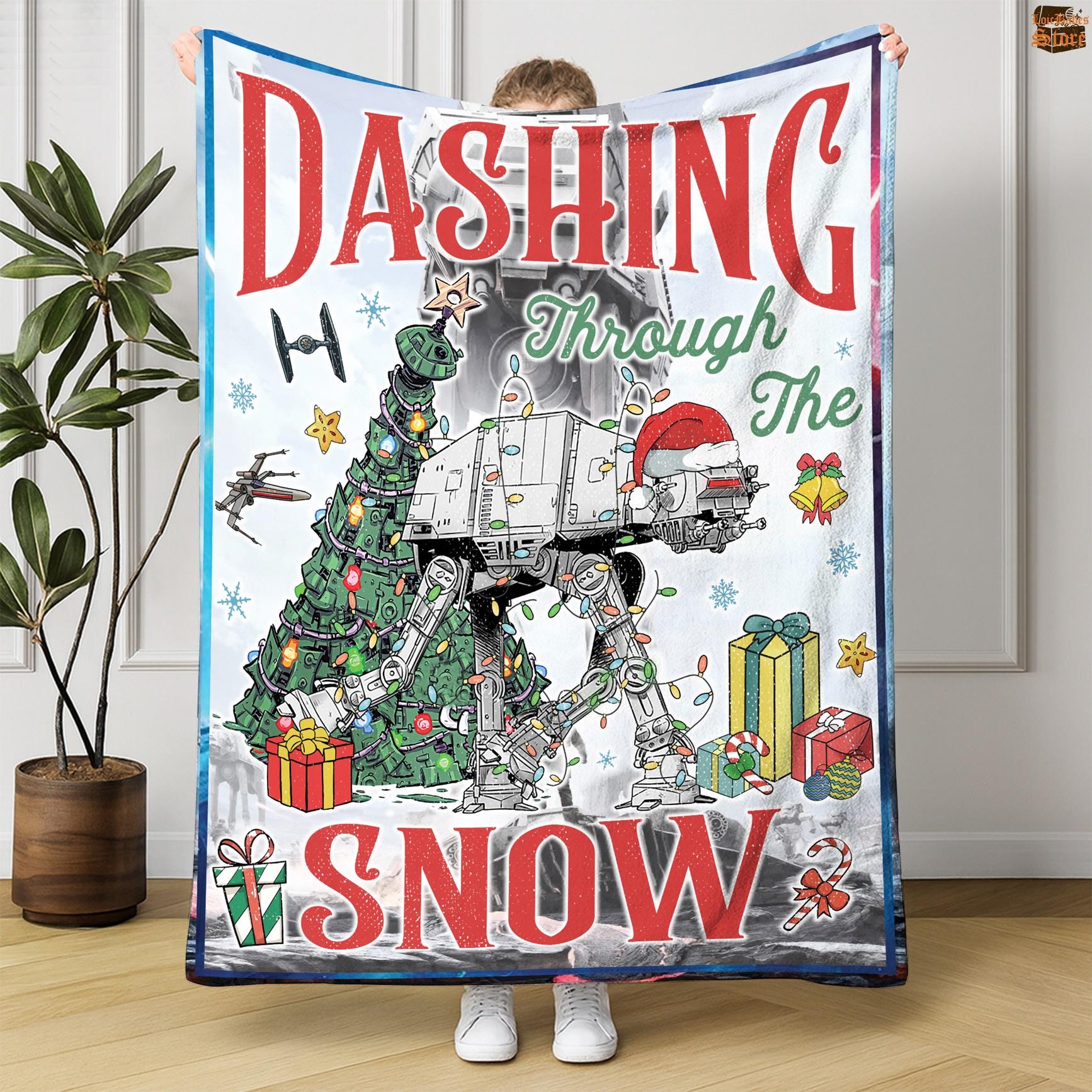 Discover Dashing Through The Snow Christmas Blanket, Disneyland Starwars Parody Christmas Blanket