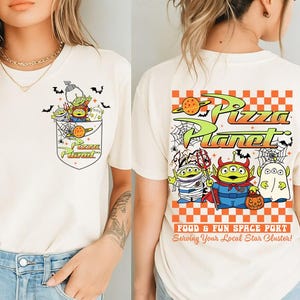 Comfort Colors Aliens Toy Story Pizza Planet Halloween Shirt, Toy Story Planet Halloween Shirt, Spooky Season Shirt, Disneyland Halloween