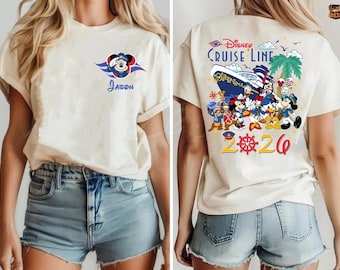 Personalized Disneyland Cruise Line 2026 Comfort Colors Shirt, Mickey And Friends Family Vacation Shirt, Disneyland Family Cruise Matching