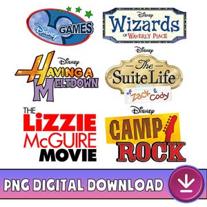 Disneyland Channel Movies Games Logo Classic PNG Bundle, Games Channel Squad Matching, Disneyland Vacation, Family Matching Digital Download