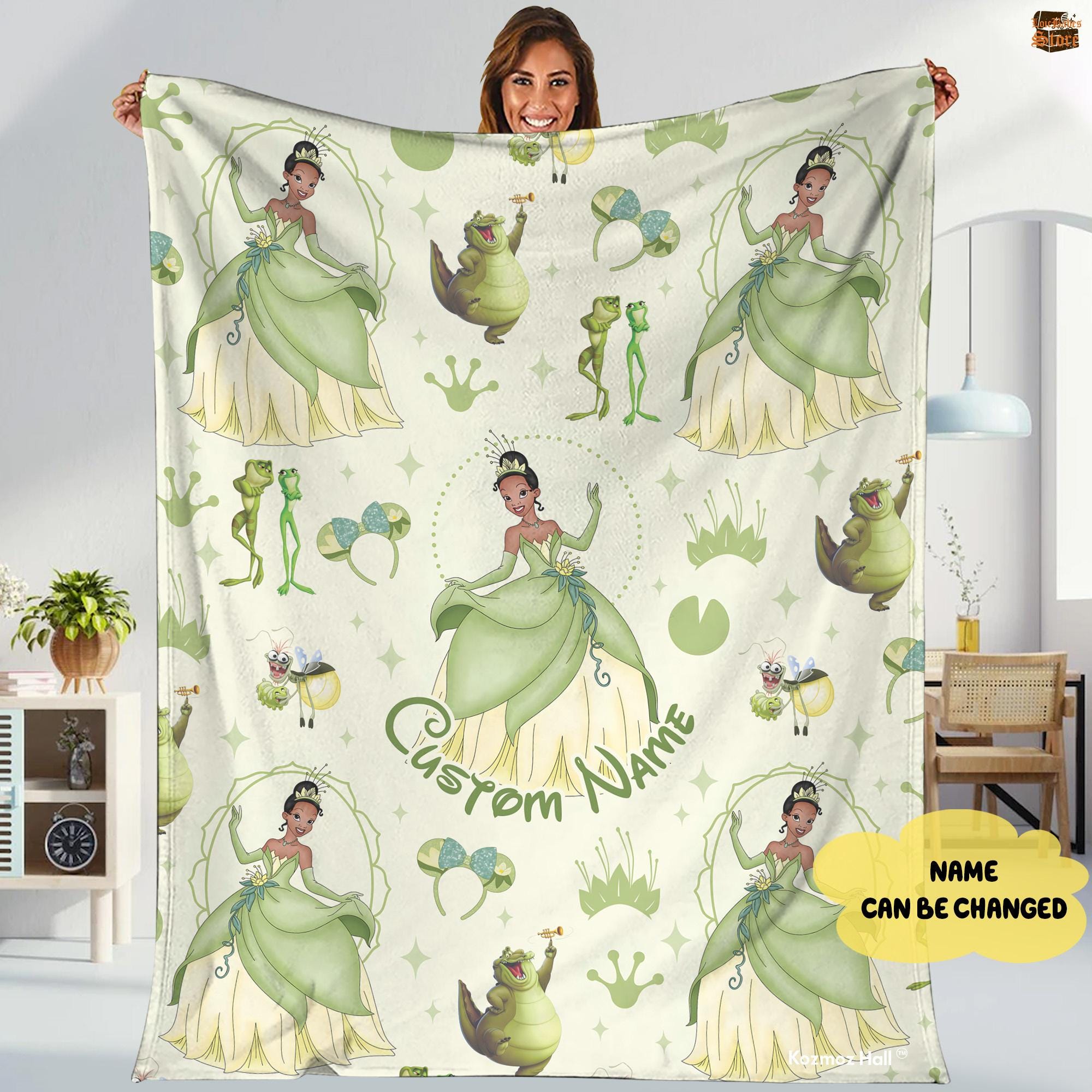 Discover Personalized Tiana Princess Blanket, Custom Name Princess Blanket