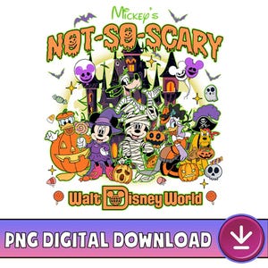 Micky ist nicht so beängstigend, Halloween-Party PNG, Walt Disneyland Png, Micky und Freunde Halloween-Party, Disneyland Halloween, digitaler Download
