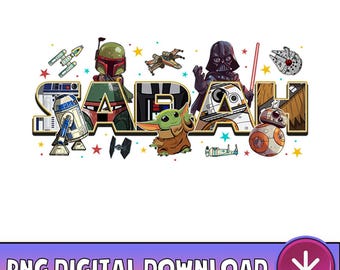 Personalized Starwars Characters PNG, Custom Starwars Png, Disneyland Vacation, Galaxys Edge Trip, Disneyland Starwars Png, Digital Download