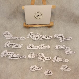 Découpe Mots en français événements/ fêtes pour scrap Fait main Papier 220gr
