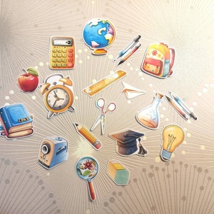 Ephéméra thème école pour scrap papier 220gr