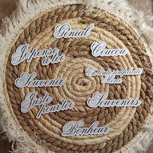 Découpe Mots en français II papier 220gr fait main pour scrap