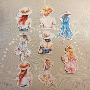 Ephéméra fille de dos pour scrap papier 220gr