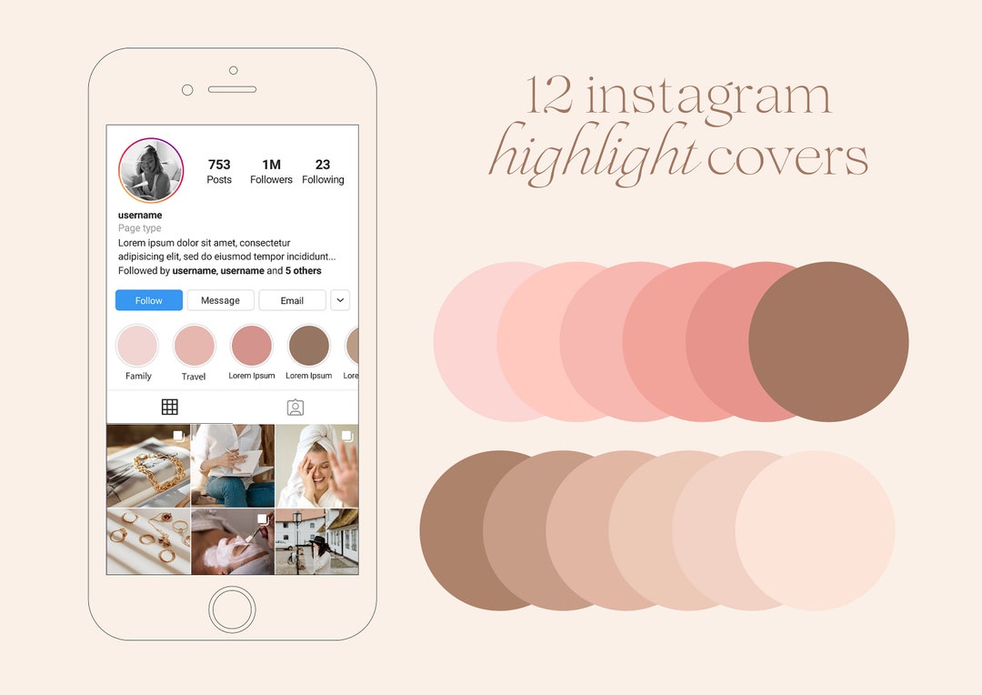 Instagram Stories Solid Color Highlights Earth Shades - Etsy
