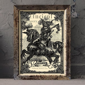 Book of Shadows Pages | Dictionnaire Infernal - Alloces | Halloween Decor | Demonology grimoire pages | Gothic Prints | Occult Wall Art