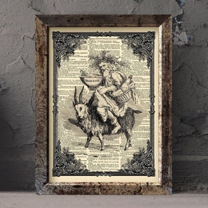 Creepy Santa Art Print | Gothic Christmas Decor Art | Gothmas Decoration | Occult Christmas Ornament