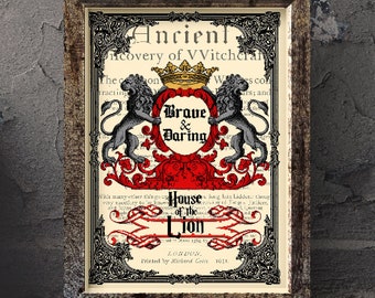 Gryffins Dor House Crest Art Print | School of Witchcraft and Wizardry Wall Art