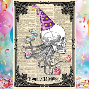 Alternative Gothic Karte zum Geburtstag.