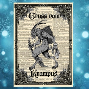 Alternative Gothic Christmas Card. Creepy Krampus Card. Happy Creepmas