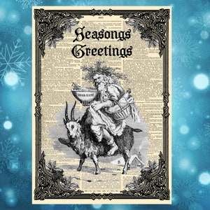Carte de Noël gothique alternative. Carte du Père Noël effrayant