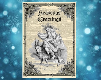 Alternative Gothic Christmas Card. Creepy Santa Claus Card