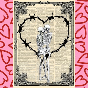 Alternative Gothic Valentines Day Card. Anniversary card
