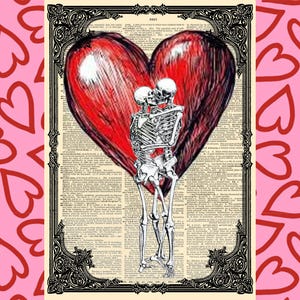 Alternative Gothic Valentinstag Karte. Jubiläumskarte