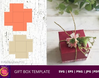 Gift Box Party Favor Template SVG | Small gift box svg | Gift box with lid | Wedding Favor Box | Party Favor Boxes | Baby Shower Favor Box