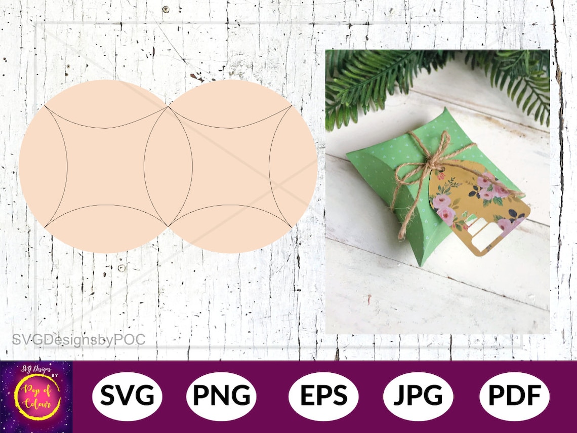 Square pillow box template SVG Wedding favor box SVG party Etsy