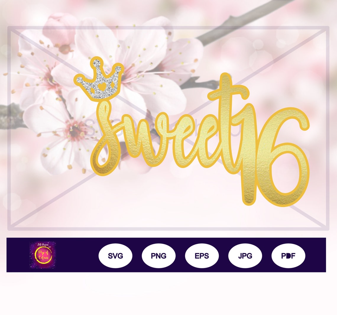 Free Free 197 Sweet 16 Cake Topper Svg SVG PNG EPS DXF File