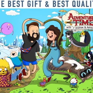 Adventure Time Cartoon Portrait | Digital Family Portrait Illustration | Adventure style portrait | Father Day Gift