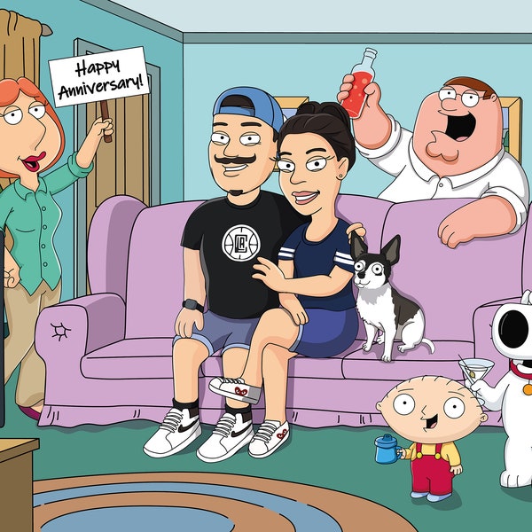 Family Guy Custom Personalized Digital Portrait | Family Guy Portrait | Father Day Gift