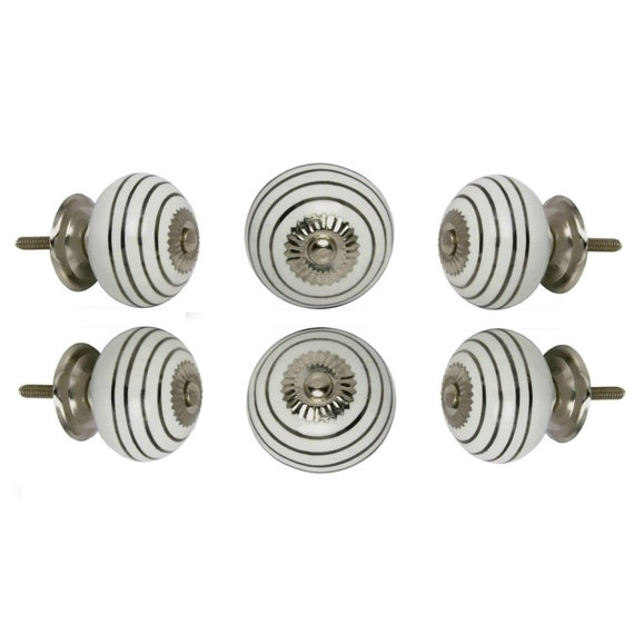 Set Of Six Ceramic Dance Round Talid Knobs Multipack