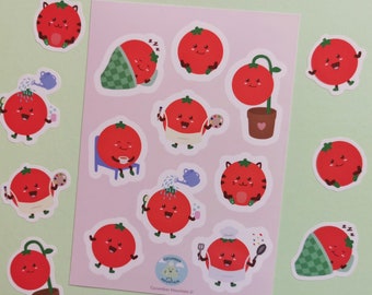 Cute Tomatoes Sticker Sheet | Small Tomato Planner / Journal Stickers | A6 Sheet