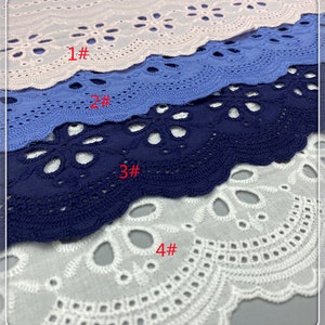 Cotton Lace, Cotton Embroidery Eyelet Lace Trim, Width 21cm, By Meters,XM90012