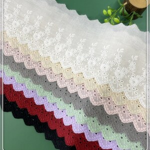 Cotton Lace, Cotton Embroidery Eyelet Lace Trim, Width 11cm, By Meters